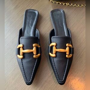 Black Loafer Style Mule